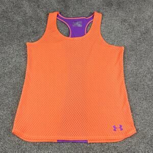 Under Armour Girls Orange and Magenta Mesh Tank size YXL